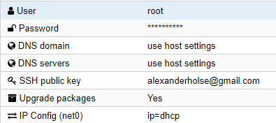 CloudInit GUI Settings